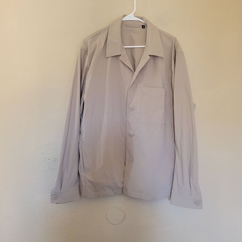 UNIQLO AirSense Shirt Jacket large Overshirt Shacket Button Lightweight Khaki
